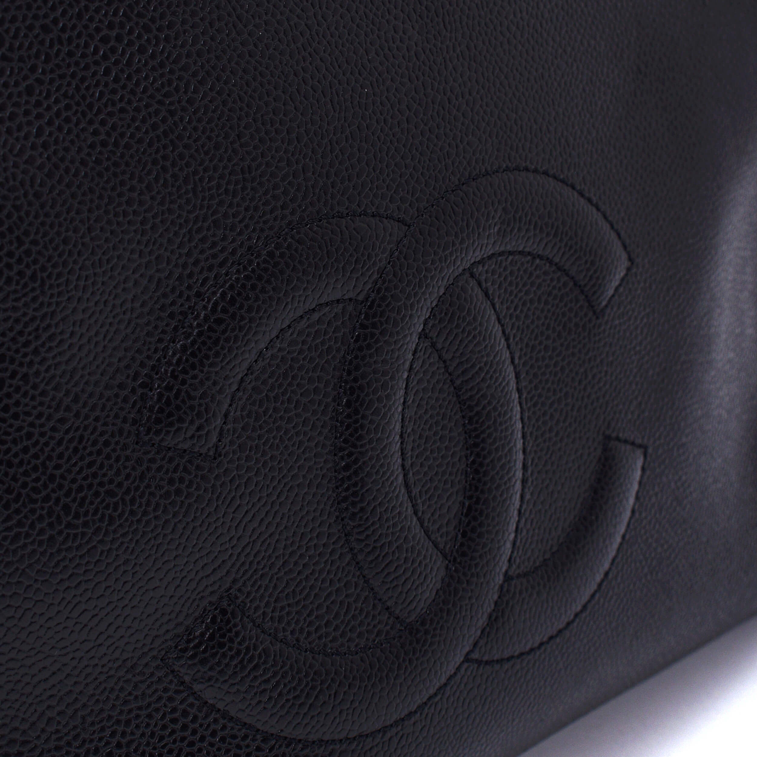 Chanel - Black Caviar Leather CC Medium Vintage Shoulder Bag